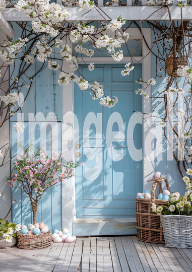 ES0003 - Pastel Blue Easter Floral Door (20)