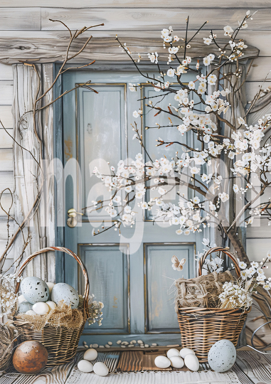 ES0003 - Pastel Blue Easter Floral Door (21)
