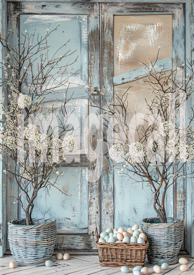 ES0003 - Pastel Blue Easter Floral Door (22)