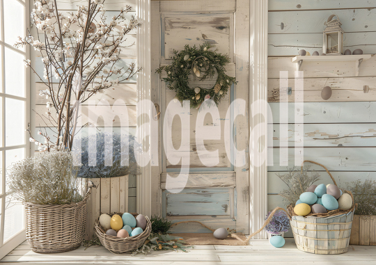 ES0003 - Pastel Blue Easter Floral Door (24)