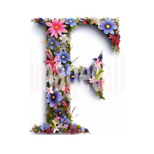F Clipart Floral Alphabet300dpi