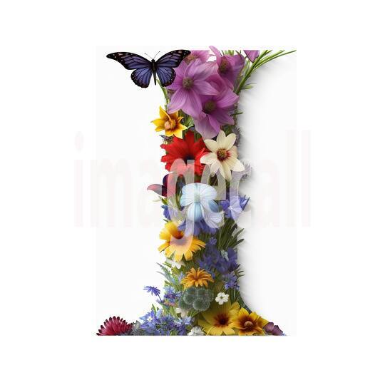 I Clipart Floral Alphabet300dpi