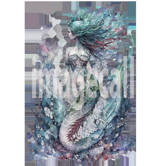 Mermaid Watercolor Clipart (11)300dpi