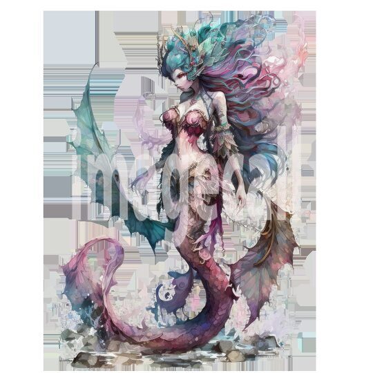 Mermaid Watercolor Clipart (17)300dpi