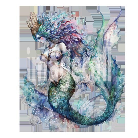 Mermaid Watercolor Clipart (18)300dpi