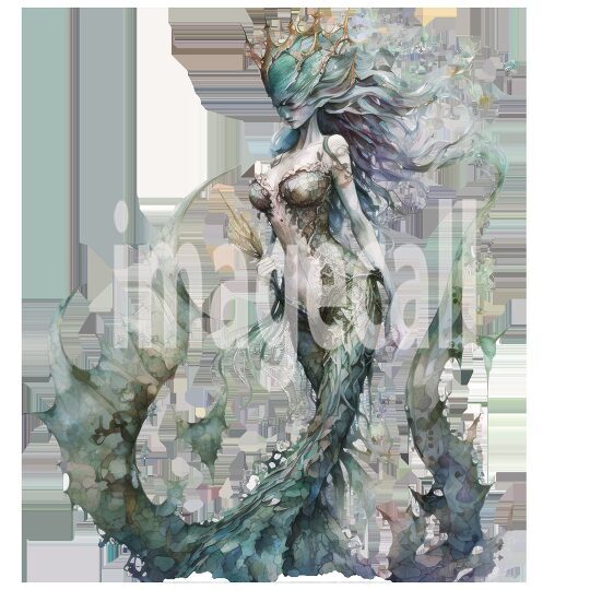 Mermaid Watercolor Clipart (20)300dpi