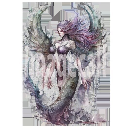 Mermaid Watercolor Clipart (7)300dpi