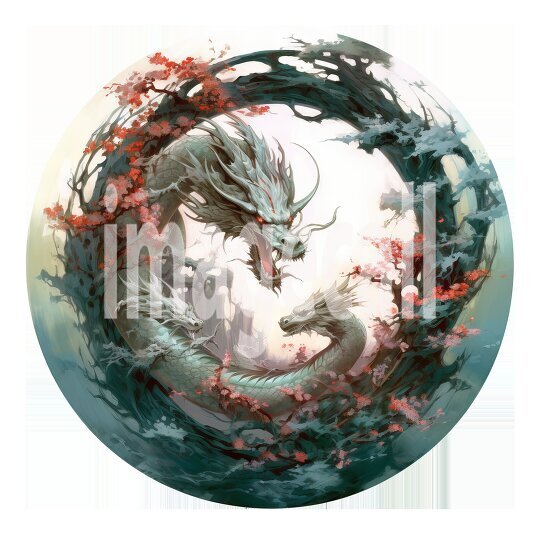 Oriental Floral Dragons (3)