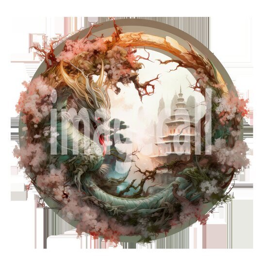 Oriental Floral Dragons (8)