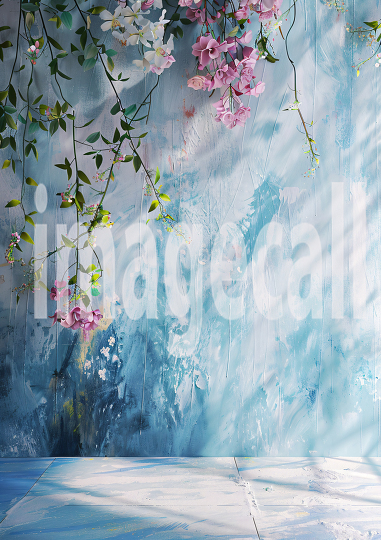 Pastel Blue Pink Floral Wall (20)