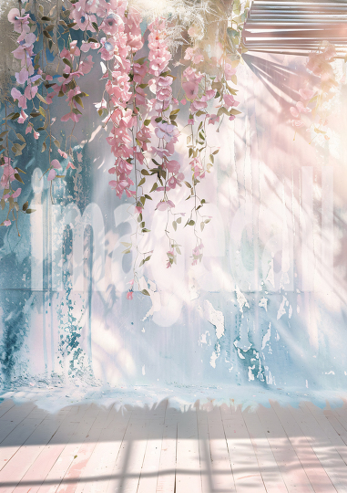 Pastel Blue Pink Floral Wall (6)