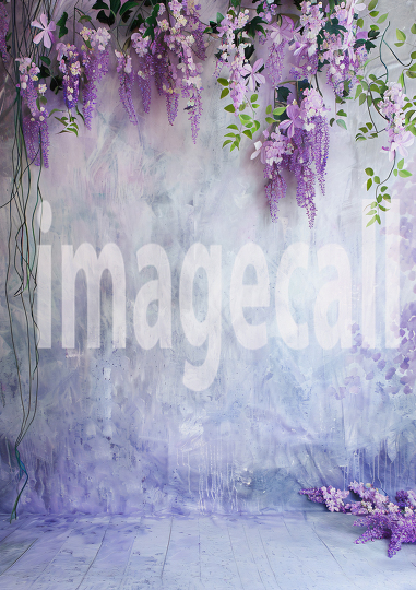 Pastel Blue Purple Floral Wall (10)