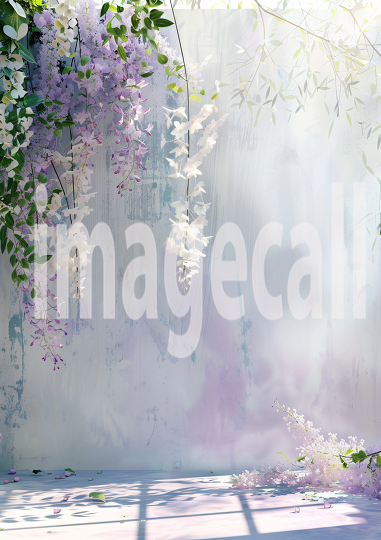 Pastel Blue Purple Floral Wall (12)