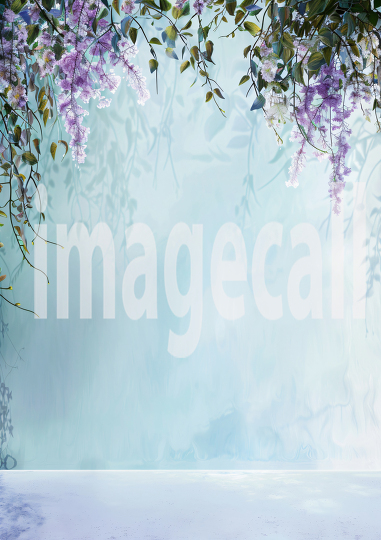 Pastel Blue Purple Floral Wall (15)