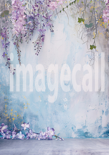 Pastel Blue Purple Floral Wall (18)