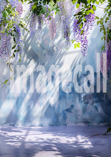 Pastel Blue Purple Floral Wall (19)