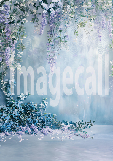 Pastel Blue Purple Floral Wall (6)