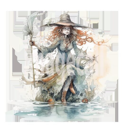 River Witch Watercolor Clipart (15)300dpi