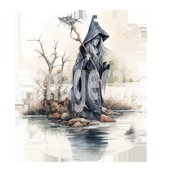River Witch Watercolor Clipart (16)300dpi