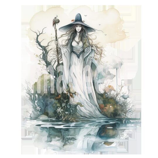 River Witch Watercolor Clipart (18)300dpi