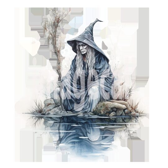 River Witch Watercolor Clipart (20)300dpi