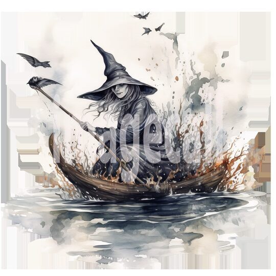 River Witch Watercolor Clipart (6)300dpi