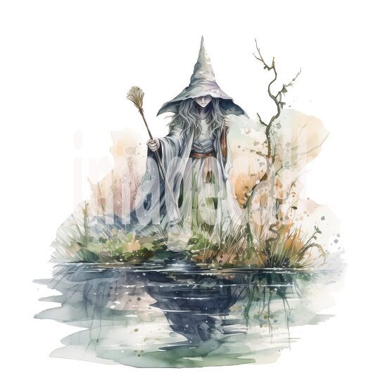 River Witch Watercolor Clipart (7)300dpi