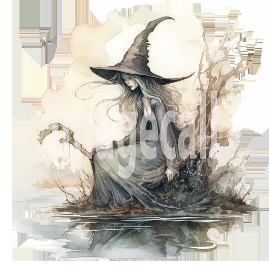 River Witch Watercolor Clipart (9)300dpi