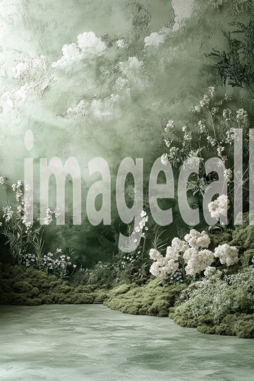ST0016 - Sage Green and Grey Wall (1)- Destiny Backdrops