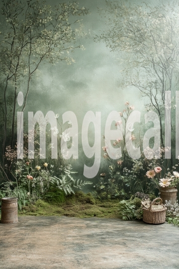 ST0016 - Sage Green and Grey Wall (4)- Destiny Backdrops