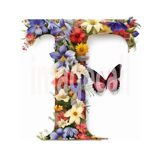 T Clipart Floral Alphabet300dpi
