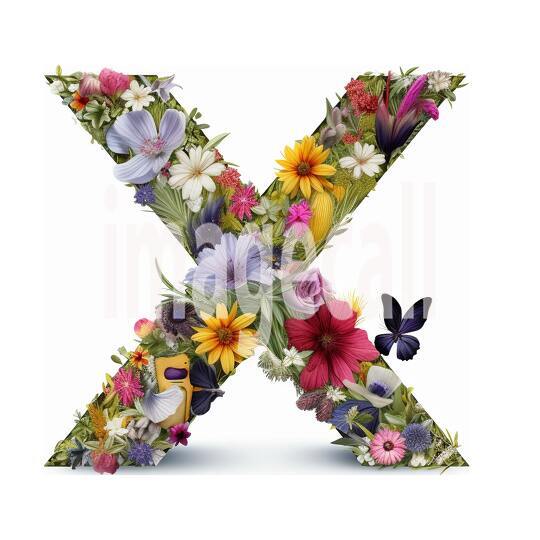 X Clipart Floral Alphabet300dpi