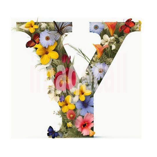 Y Clipart Floral Alphabet300dpi