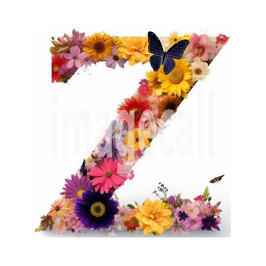 Z Clipart Floral Alphabet300dpi